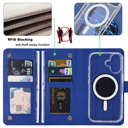 For iPhone 13 ViLi GHA-C Series RFID MagSafe Magnetic Flip Leather Phone Case(Blue) - iPhone 13 Cases by ViLi | Online Shopping UK | buy2fix