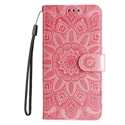 For Samsung Galaxy S25 5G Embossed Sunflower Leather Phone Case(Rose Gold) - Galaxy S25 5G Cases by buy2fix | Online Shopping UK | buy2fix