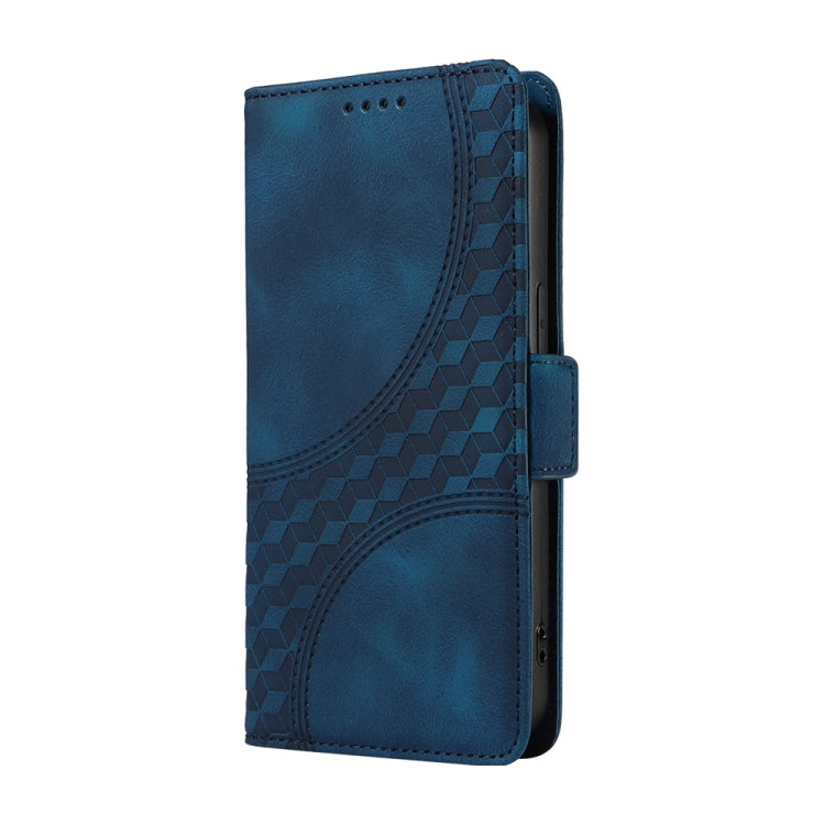 For Samsung Galaxy S25 Ultra 5G Embossed Rhombus Starry Leather Phone Case(Blue) - Galaxy S25 Ultra 5G Cases by buy2fix | Online Shopping UK | buy2fix