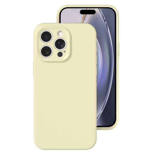 For iPhone 16 Pro Max Precise Hole Liquid Silicone Jelly Color Full Coverage Phone Case(Milk Yellow) - iPhone 16 Pro Max Cases by buy2fix | Online Shopping UK | buy2fix