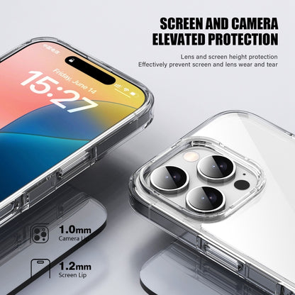 For iPhone 16 Pro PC Hybrid TPU Full Coverage Shockproof Phone Case(Transparent Black) - iPhone 16 Pro Cases by buy2fix | Online Shopping UK | buy2fix