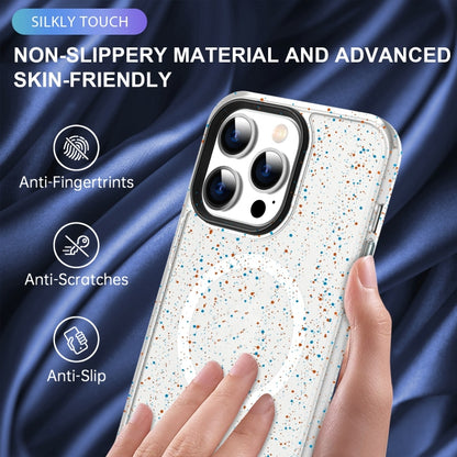 For iPhone 13 Colorful Ink-splash Magsafe PC Hybrid TPU Phone Case(White) - iPhone 13 Cases by buy2fix | Online Shopping UK | buy2fix