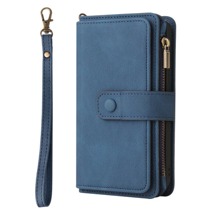 For Xiaomi 14T Pro Skin Feel Multi Card Slots Zipper Wallet Leather Phone Case(Blue) - 14T Pro Cases by buy2fix | Online Shopping UK | buy2fix