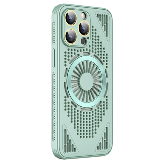 For iPhone 15 Pro Max Hollow Cooling MagSafe Shockproof Phone Case(Cyan) - iPhone 15 Pro Max Cases by buy2fix | Online Shopping UK | buy2fix