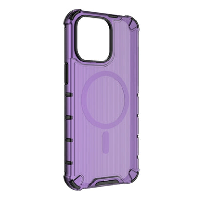 For iPhone 11 Pro Max Grating Airbag Shockproof MagSafe Frosted Phone Case(Purple) - iPhone 11 Pro Max Cases by buy2fix | Online Shopping UK | buy2fix