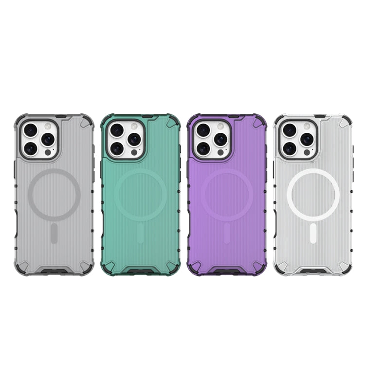 For iPhone 11 Pro Max Grating Airbag Shockproof MagSafe Frosted Phone Case(Purple) - iPhone 11 Pro Max Cases by buy2fix | Online Shopping UK | buy2fix