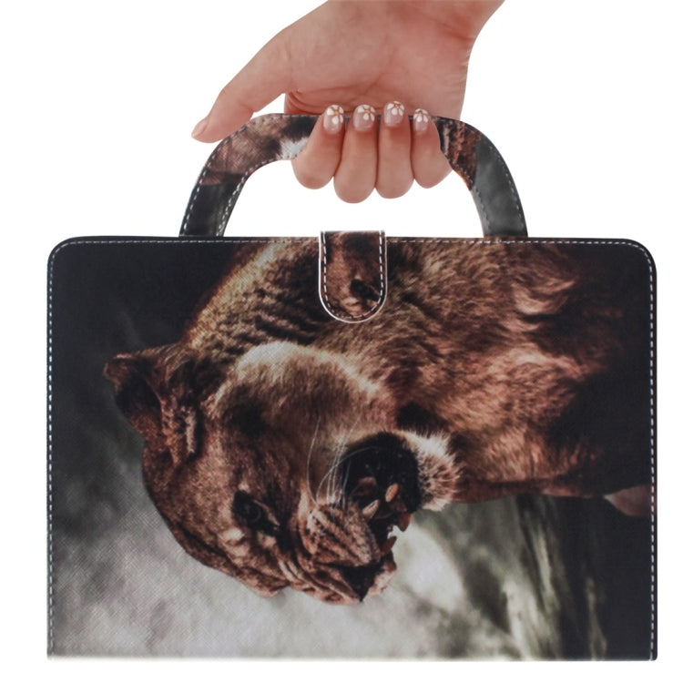 For Samsung Galaxy Tab S7 T870 (2020) 3D Colored Drawing Horizontal Flip Leather Case with Holder & Card Slot & Wallet & Handle(Lion) - Other Galaxy Tab PC by buy2fix | Online Shopping UK | buy2fix