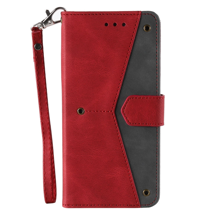 For iPhone 16 Nail Skin Feel Stitching Calf Texture Leather Phone Case(Red) - iPhone 16 Cases by buy2fix | Online Shopping UK | buy2fix