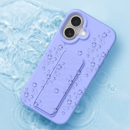 For iPhone 16 Plus Liquid Silicone Holder Phone Case(Light Purple) - iPhone 16 Plus Cases by buy2fix | Online Shopping UK | buy2fix