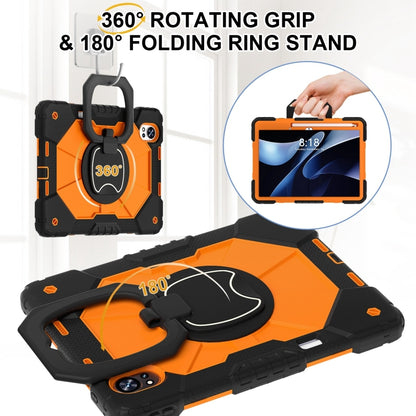 For Huawei MatePad Air 12 2024 Contrast Color Robot Silicone Hybrid PC Tablet Case(Black Orange) - Huawei by buy2fix | Online Shopping UK | buy2fix