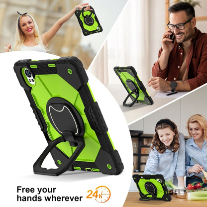 For Huawei MatePad Air 12 2024 Contrast Color Robot Silicone Hybrid PC Tablet Case(Black Yellow Green) - Huawei by buy2fix | Online Shopping UK | buy2fix