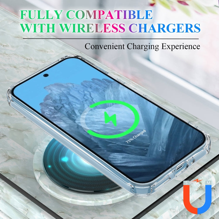 For Google Pixel 9 Pro Big Pore Acrylic PC Hybrid TPU MagSafe Phone Case(Transparent) - Google Cases by buy2fix | Online Shopping UK | buy2fix