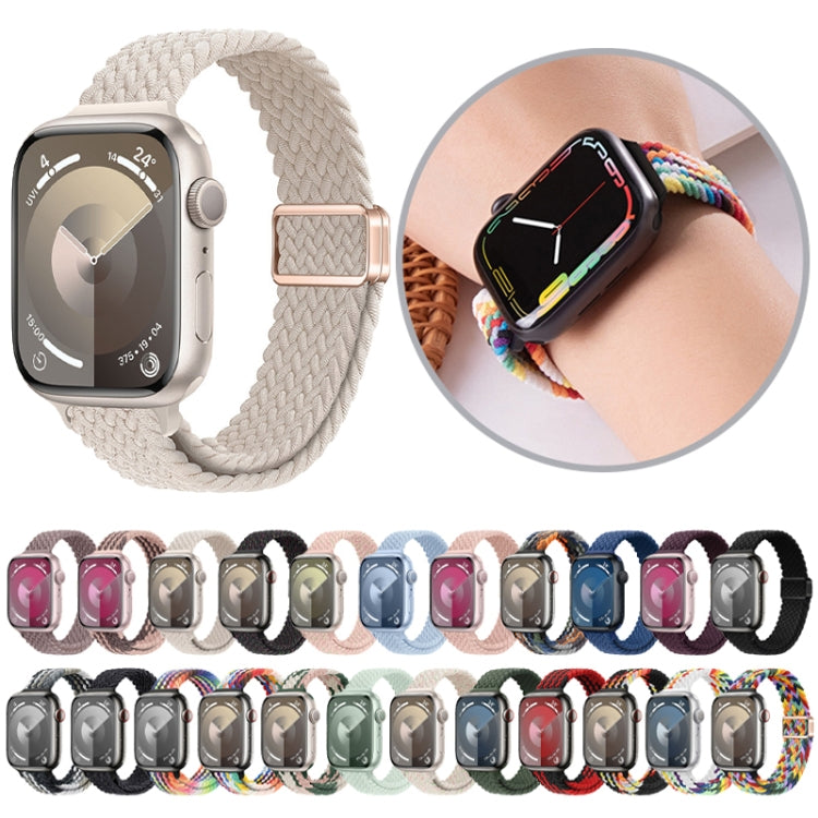 For Apple Watch Ultra 49mm Slim Magnetic Buckle Nylon Braided Watch Band(W Pattern Colorful) - Watch Bands by buy2fix | Online Shopping UK | buy2fix