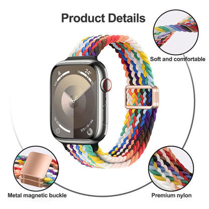 For Apple Watch Ultra 49mm Slim Magnetic Buckle Nylon Braided Watch Band(W Pattern Colorful) - Watch Bands by buy2fix | Online Shopping UK | buy2fix