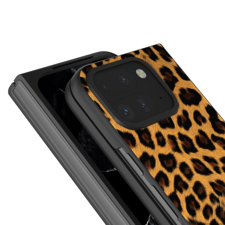 For Google Pixel 9 Pro Fold Black Frame Leopard Full Coverage Phone Case(Leopard Print) - Google Cases by buy2fix | Online Shopping UK | buy2fix