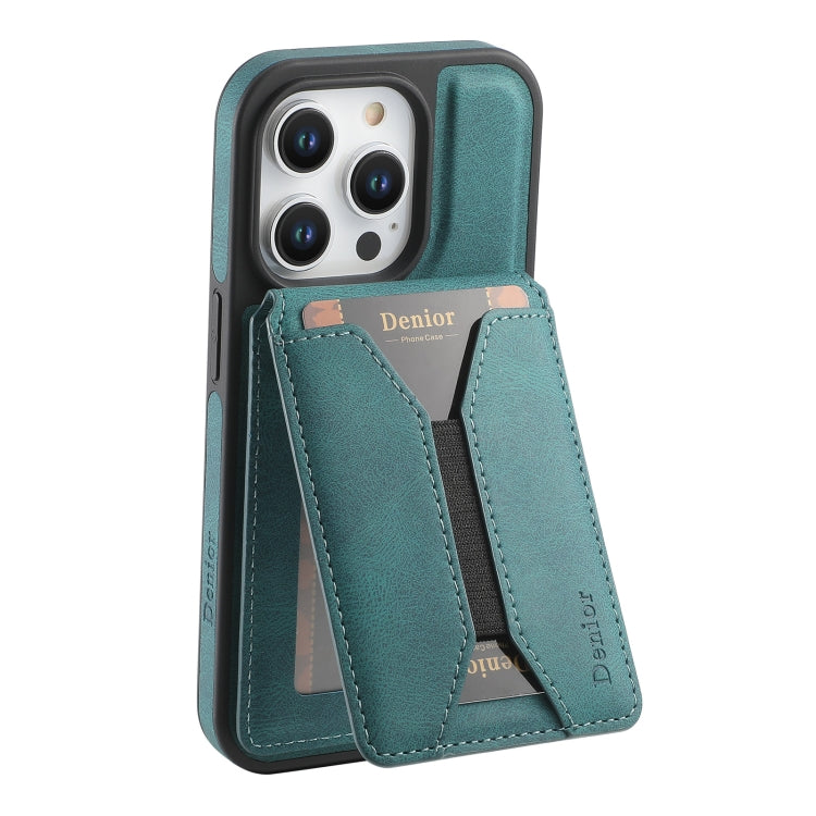 For iPhone 14 Pro Denior D17 Skin Feel MagSafe Detachable Card Slot Phone Case(Blue) - iPhone 14 Pro Cases by Denior | Online Shopping UK | buy2fix