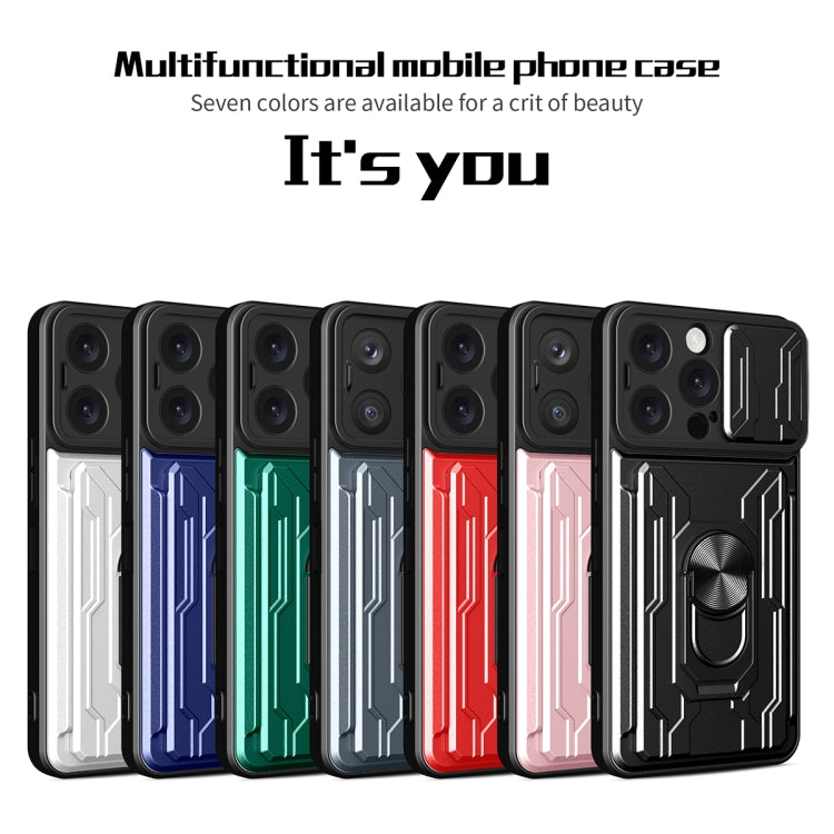 For iPhone 16 Pro Max Sliding Camshield TPU+PC Phone Case with Card Slot(Black) - iPhone 16 Pro Max Cases by buy2fix | Online Shopping UK | buy2fix