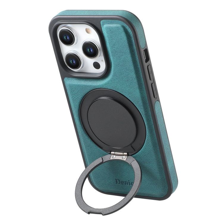 For iPhone 16 Pro Max Denior A14 Skin Feel Rotating Holder MagSafe Phone Case(Blue) - iPhone 16 Pro Max Cases by Denior | Online Shopping UK | buy2fix