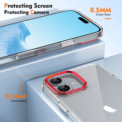 For iPhone 16 Plus Ice Feel HD Transparent PC Full Coverage Phone Case(Red) - iPhone 16 Plus Cases by buy2fix | Online Shopping UK | buy2fix