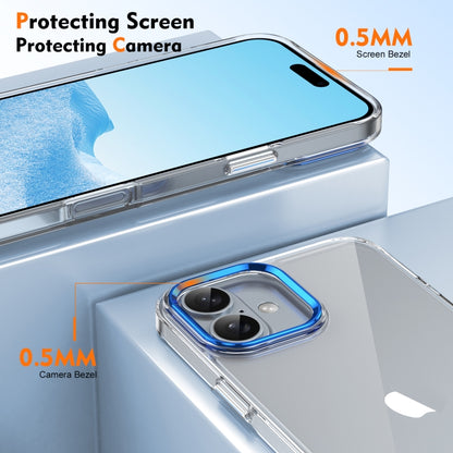 For iPhone 16 Plus Ice Feel HD Transparent PC Full Coverage Phone Case(Blue) - iPhone 16 Plus Cases by buy2fix | Online Shopping UK | buy2fix