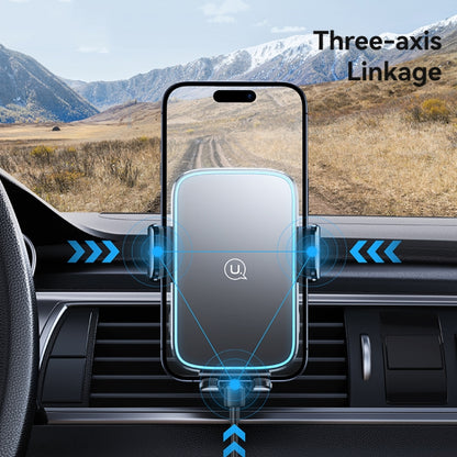 USAMS CD230 15W Accurate Aligment Wireless Charging Car Phone Holder with Suction Cup(Black) - Wireless Charger Holders by USAMS | Online Shopping UK | buy2fix