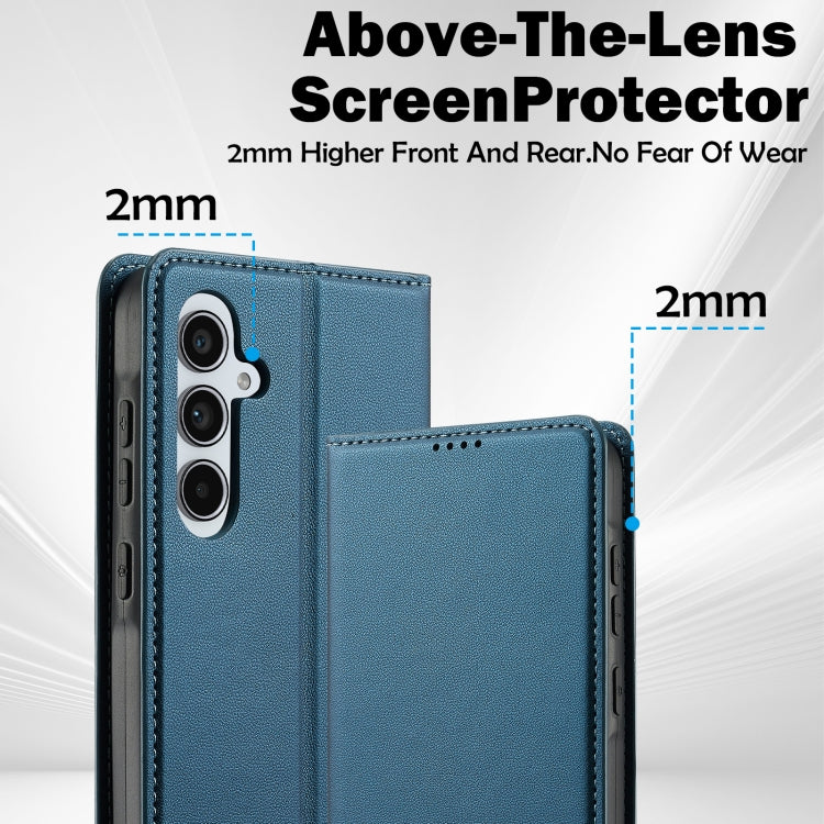 For Samsung Galaxy S24 FE 5G LC.IMEEKE L1 Series Frosted Fine Texture PU Phone Case(Blue) - Galaxy S24 FE 5G Cases by LC.IMEEKE | Online Shopping UK | buy2fix