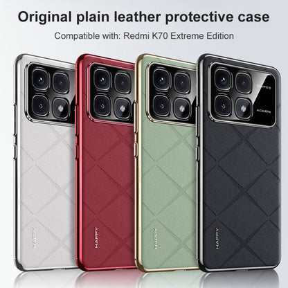 For Redmi K70 Ultra Plain Leather PC Phone Case(Wine Red) - Xiaomi Cases by buy2fix | Online Shopping UK | buy2fix