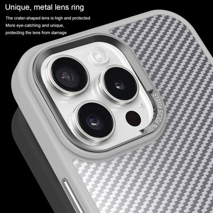 For iPhone 15 Carbon Fiber Texture MagSafe Magnetic Shockproof Phone Case(Grey) - iPhone 15 Cases by buy2fix | Online Shopping UK | buy2fix