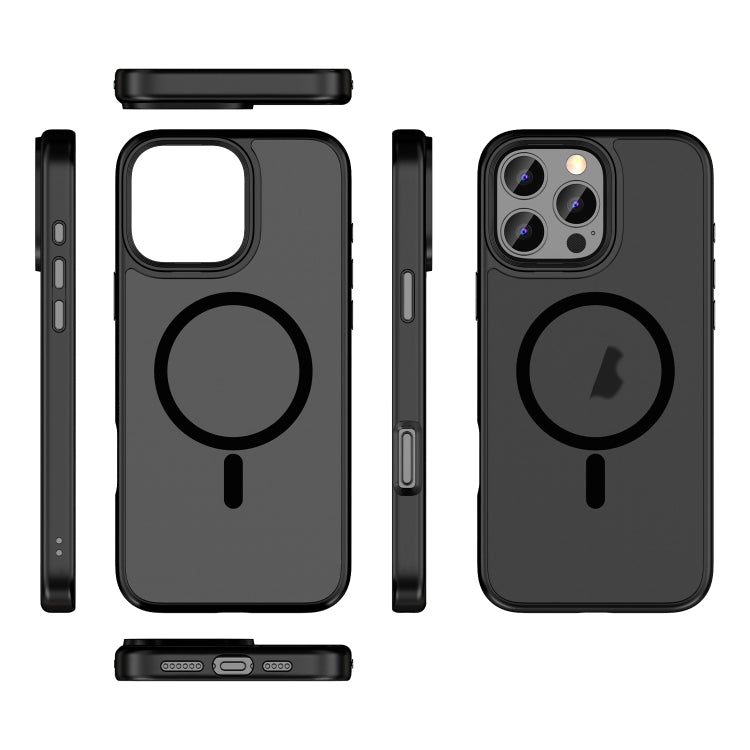 For iPhone 12 Pro Max Skin Feel Frosted MagSafe Magnetic Phone Case(Transparent Black) - iPhone 12 Pro Max Cases by buy2fix | Online Shopping UK | buy2fix