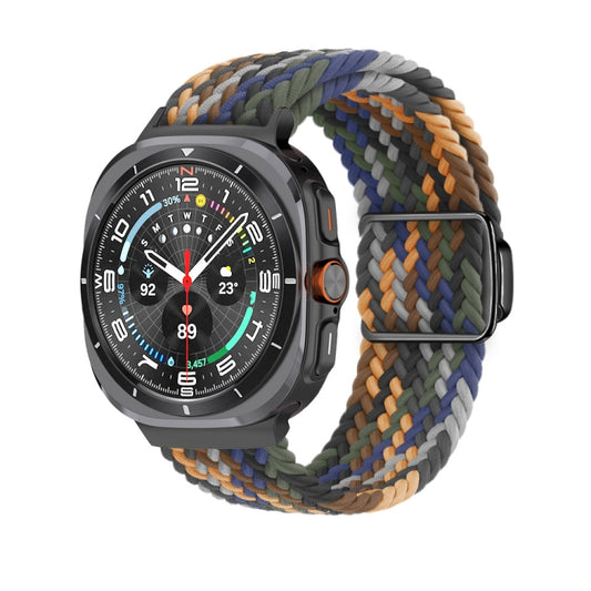 For Samsung Galaxy Watch Ultra 47mm Nylon Loop Magnetic Buckle Watch Band(Camo Colorful) - Watch Bands by buy2fix | Online Shopping UK | buy2fix