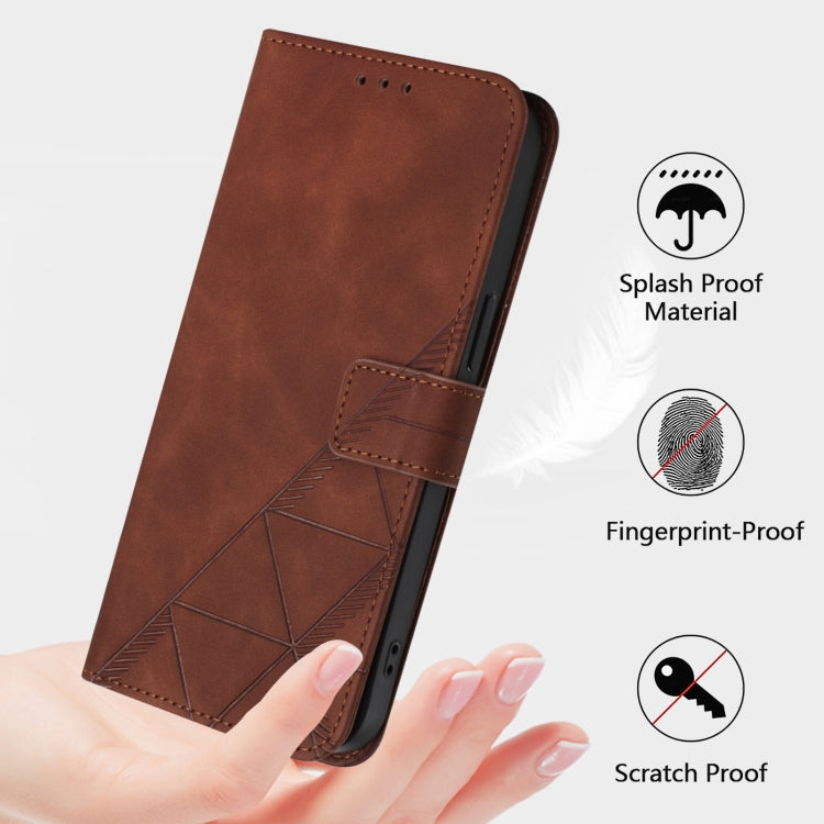 For OnePlus 12 5G Global Crossbody 3D Embossed Flip Leather Phone Case(Brown) - OnePlus Cases by buy2fix | Online Shopping UK | buy2fix