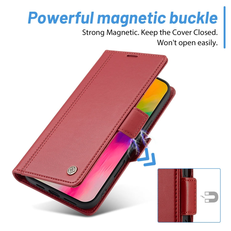 For iPhone 16 Pro Max LC.IMEEKE Skin-friendly Card Slots Leather Phone Case(Red) - iPhone 16 Pro Max Cases by LC.IMEEKE | Online Shopping UK | buy2fix