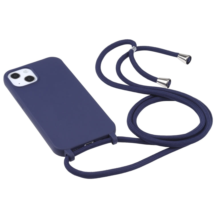 For iPhone 16 Pro Max Candy Colors TPU Protective Phone Case with Lanyard(Dark Blue) - iPhone 16 Pro Max Cases by buy2fix | Online Shopping UK | buy2fix