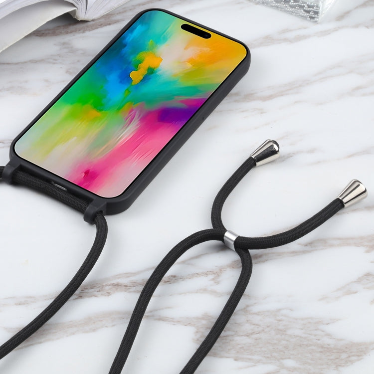 For iPhone 16 Pro Candy Colors TPU Protective Phone Case with Lanyard (Black) - iPhone 16 Pro Cases by buy2fix | Online Shopping UK | buy2fix