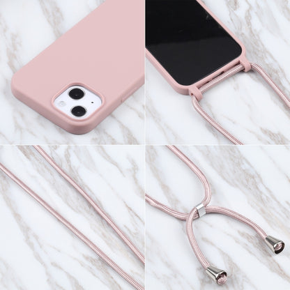 For iPhone 16 Plus Candy Colors TPU Protective Phone Case with Lanyard(Rose Gold) - iPhone 16 Plus Cases by buy2fix | Online Shopping UK | buy2fix