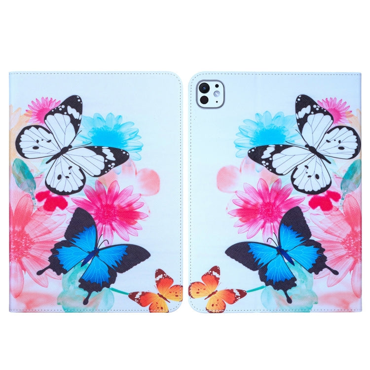 For iPad Pro 11 2024 Colored Drawing Leather Tablet Case(Two Butterflies) - iPad Pro 11 2024 Cases by buy2fix | Online Shopping UK | buy2fix