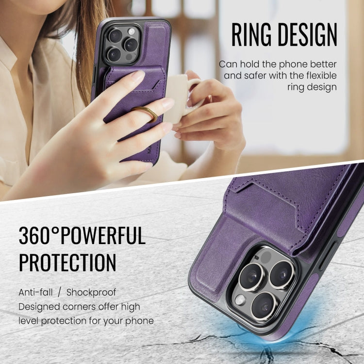 For iPhone 15 Plus DG.MING K1 MagSafe Detachable Wallet RFID Back Cover Phone Case(Purple) - iPhone 15 Plus Cases by DG.MING | Online Shopping UK | buy2fix