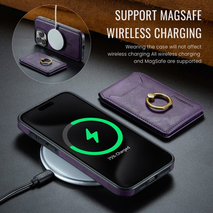 For iPhone 14 Pro DG.MING K1 MagSafe Detachable Wallet RFID Back Cover Phone Case(Purple) - iPhone 14 Pro Cases by DG.MING | Online Shopping UK | buy2fix