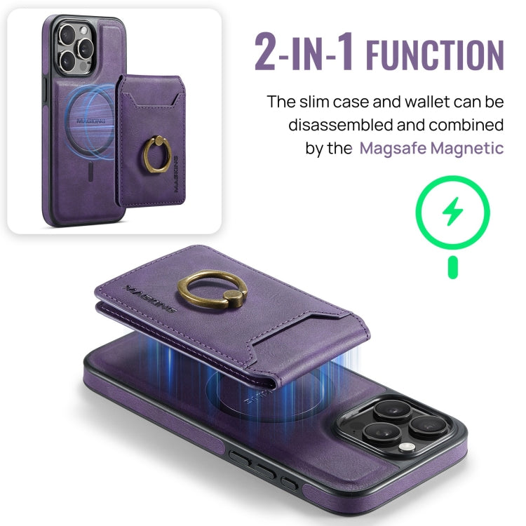 For iPhone 13 Pro Max DG.MING K1 MagSafe Detachable Wallet RFID Back Cover Phone Case(Purple) - iPhone 13 Pro Max Cases by DG.MING | Online Shopping UK | buy2fix