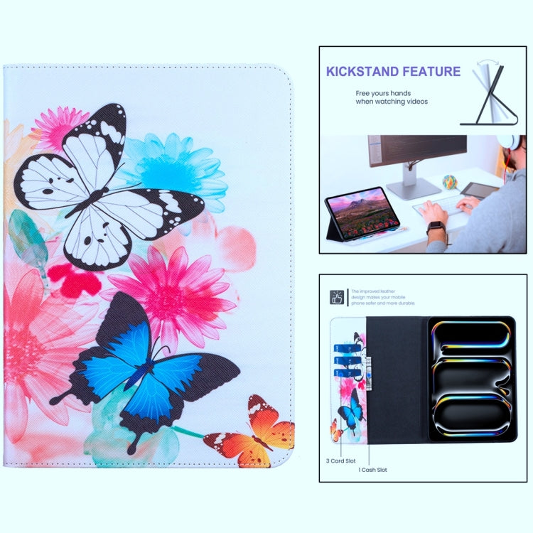 For Samsung Galaxy Tab S6 Lite 2024 Colored Drawing Leather Tablet Case(Two Butterflies) - Other Galaxy Tab PC by buy2fix | Online Shopping UK | buy2fix