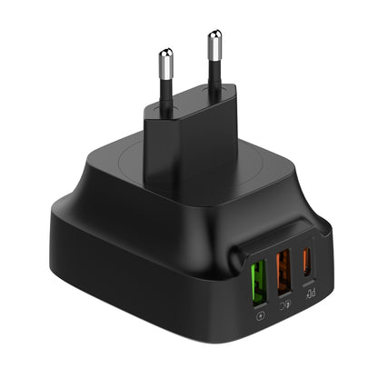 LDNIO Q334 32W Type-C + Dual USB Port Charger with 1m USB-C / Type-C Data Cable, Plug Type:EU Plug(Black) - USB Charger by LDNIO | Online Shopping UK | buy2fix