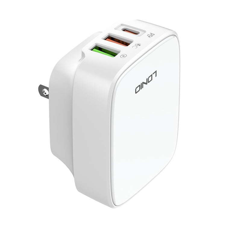 LDNIO Q334 32W Type-C + Dual USB Port Charger with 1m USB-C / Type-C to USB-C / Type-C Data Cable, Plug Type:US Plug(White) - USB Charger by LDNIO | Online Shopping UK | buy2fix