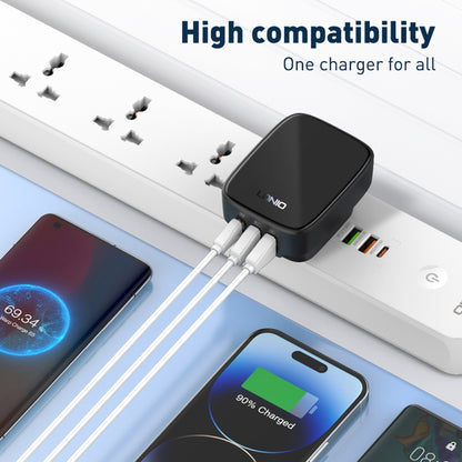 LDNIO Q334 32W Type-C + Dual USB Port Charger with 1m USB-C / Type-C to 8 Pin Data Cable, Plug Type:EU Plug(Black) - USB Charger by LDNIO | Online Shopping UK | buy2fix