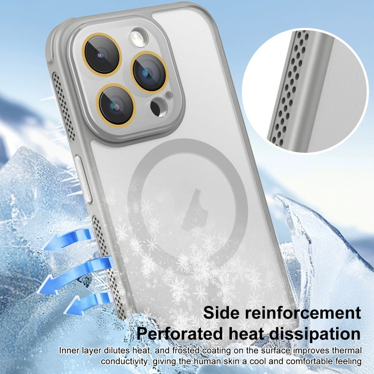 For iPhone 16 Pro Max Side Cooling Skin Feel Frosted MagSafe Magnetic Phone Case(Grey) - iPhone 16 Pro Max Cases by buy2fix | Online Shopping UK | buy2fix