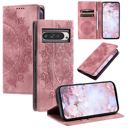 For Google Pixel 9 Pro XL Totem Embossed Magnetic Leather Phone Case(Rose Gold) - Google Cases by buy2fix | Online Shopping UK | buy2fix