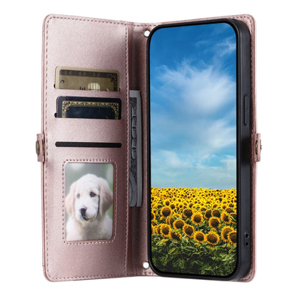 For Google Pixel 9 Pro XL Wallet Multi-card Slot Leather Phone Case with Lanyard(Rose Gold) - Google Cases by buy2fix | Online Shopping UK | buy2fix