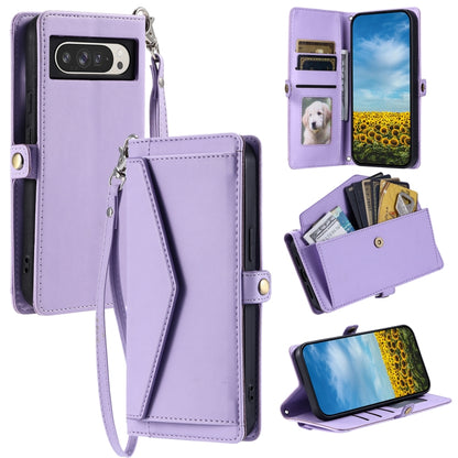 For Google Pixel 9 Pro XL Wallet Multi-card Slot Leather Phone Case with Lanyard(Purple) - Google Cases by buy2fix | Online Shopping UK | buy2fix