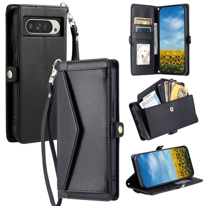 For Google Pixel 9 Pro XL Wallet Multi-card Slot Leather Phone Case with Lanyard(Black) - Google Cases by buy2fix | Online Shopping UK | buy2fix