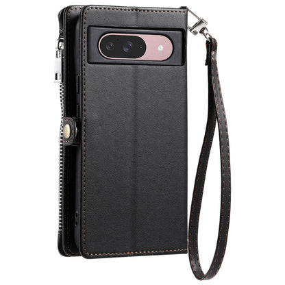 For Google Pixel 9 / 9 Pro Leather Stitching Multi-card Slot Zipper Phone Case(Black) - Google Cases by buy2fix | Online Shopping UK | buy2fix