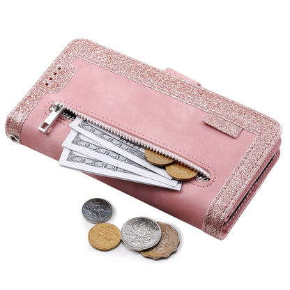 For Google Pixel 9 Pro XL Zipper Wallet Bag Horizontal Flip PU Phone Case with 9 Card Slots(Rose Gold) - Google Cases by buy2fix | Online Shopping UK | buy2fix